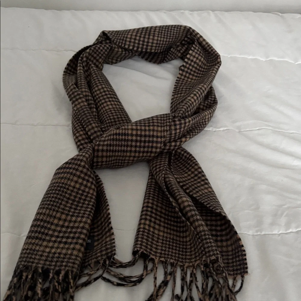 Cashmere Brown Plaid Fringe cashmere Scarf